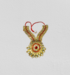 Elegant Golden Thakur Ji Mala with Red Moti